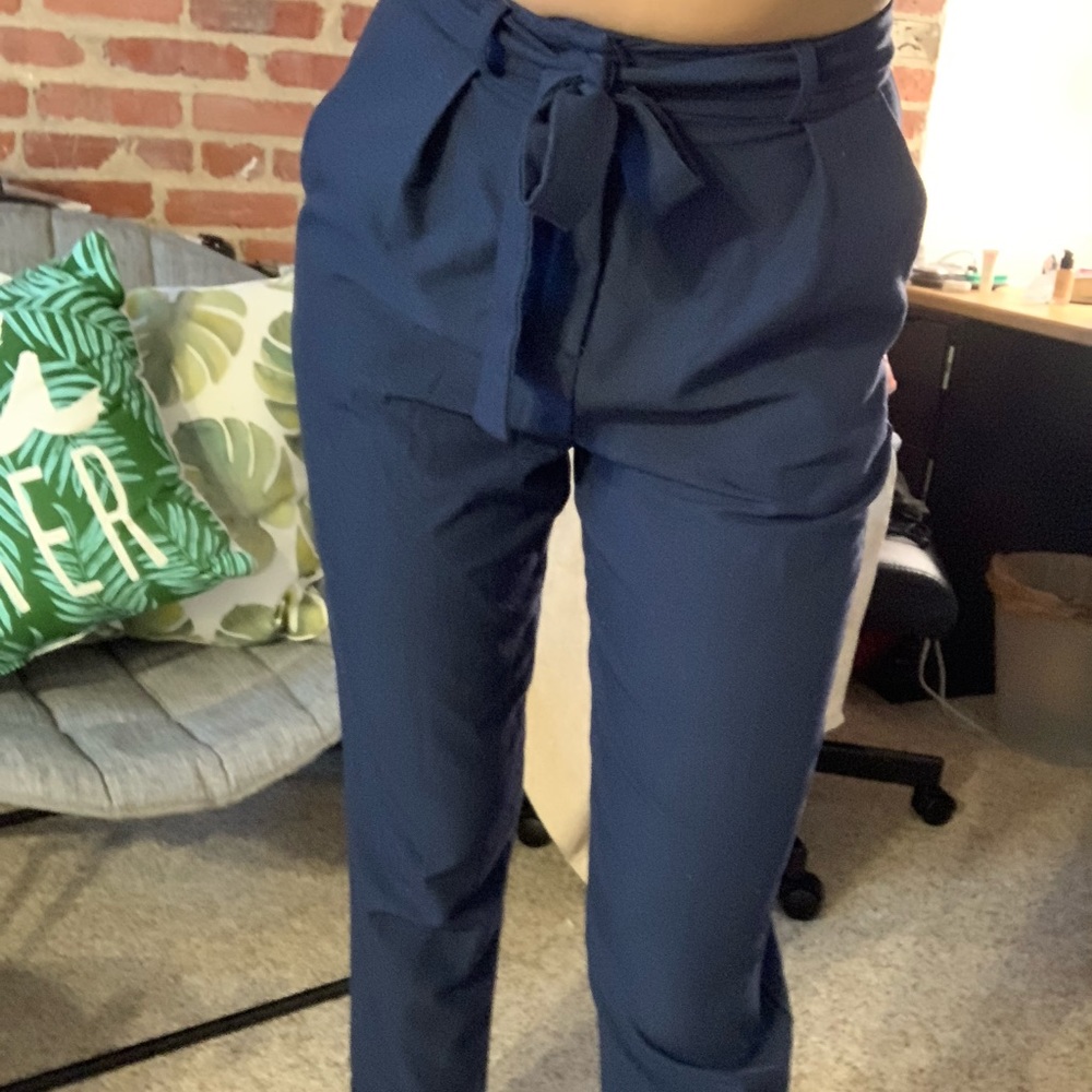 ASOS paper bag tie waist pants